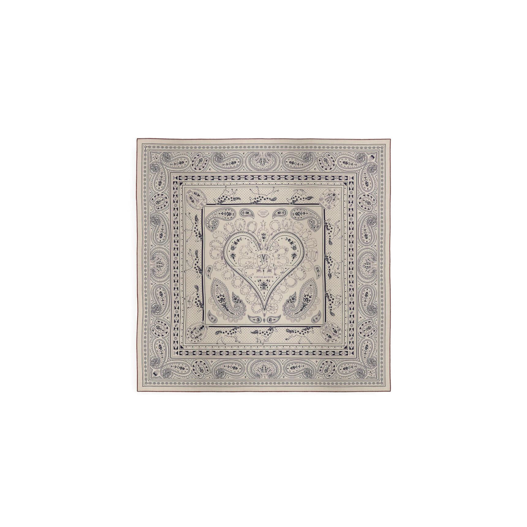 HERMES CHEVAL DE COEUR BANDANA SHAWL 140  H244259S 03